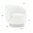 thumbnail image 5 of CHITA Modern Swivel Accent Chair, Round Upholstered Barrel Arm Chair for Living Bedroom, Fabric in Cream, 5 of 10