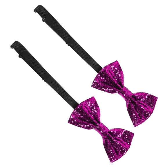 BESTYASH 2Pcs Shiny Rosy Sequin Bow Tie Set for Formal Events and Festive Celebrations