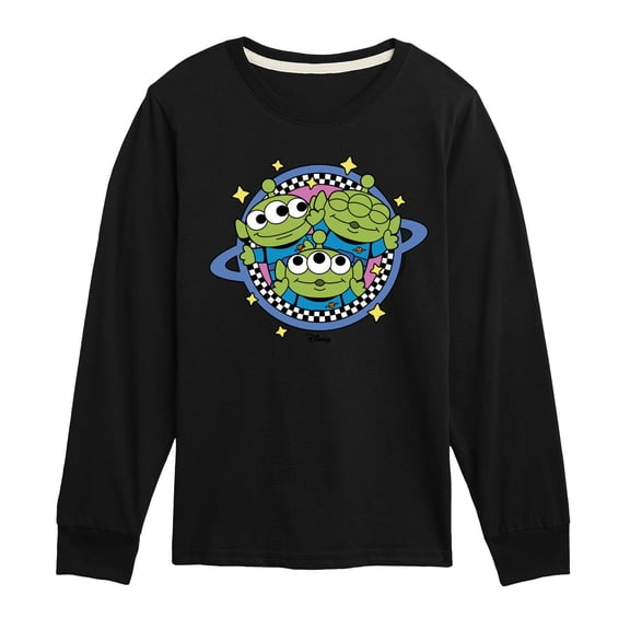 Toy Story - Aliens Checker Planet - Youth Boys Long Sleeve Graphic T-Shirt