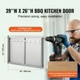 thumbnail image 6 of KFFKFF Double Access Door for Outdoor Kitchen, 39W x 26H Inch, Stainless Steel, Flush Mount, Includes Handles and Hooks, Ideal for BBQ Island, Grilling Area, Exterior Cabinet, 6 of 9