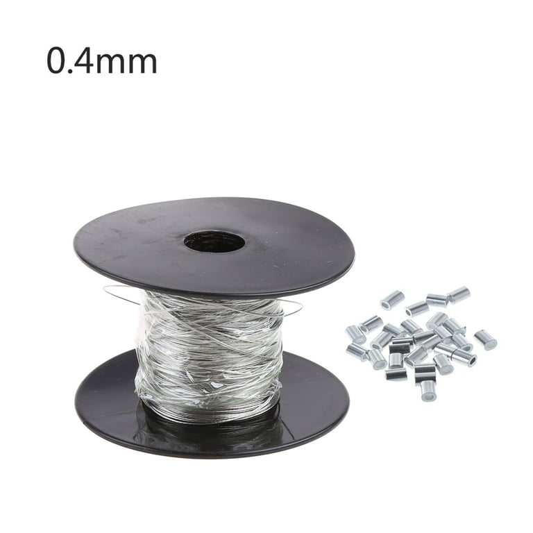 Wire Rope with 30 Pcs Metal Sleeves Stainless Steel Wire Rope Soft Fishing  Cable 