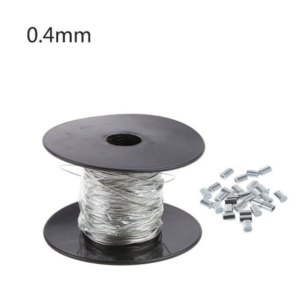 

RABBITH 304 Stainless Steel Wire Cable 328 Ft Length Wire Rope with 30 Pcs Crimping Sleeve Multipurpose Wire Cable for Industry