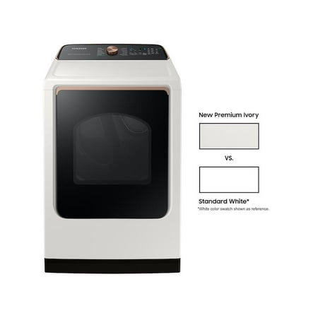 Samsung - 7.4 Cu. Ft. Smart Electric Dryer with Steam Sanitize+ - Ivory
