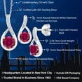 thumbnail image 2 of Gem Stone King 925 Sterling Silver Red Created Ruby and Diamond Pendant and Earrings Jewelry Set for Women (2.34 Cttw, with 18 inch Chain), 2 of 4