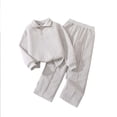 thumbnail image 2 of Auroural Girls 2 Piece Sets 10-12 Girl's Long Sleeves Quarter Zipper Sweatshirt Leisure Two-Piece Set Kids Girls Sweatsuit Set Girls Clothes, 2 of 7