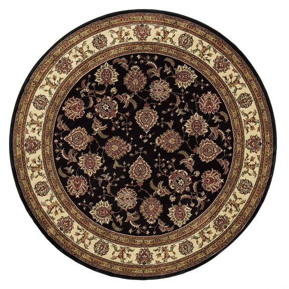 Moretti Wesley Area Rug 117D3 Traditional Brown Persian Vines 6' x 6' Round