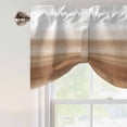 thumbnail image 4 of Brown White Ombre Tie Up Valance Curtains for Windows, Kitchen Curtains Window Treatments, Vintage Farmhouse Abstract Striped Short Window Shades Valances for Bedroom Bathroom Cafe 42"x12", 4 of 8