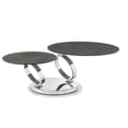 thumbnail image 3 of Casabianca Home Satellite round extendable swivel coffee table in gray marbled porcelain.-Color:Gray,Material:PORCELAIN, 3 of 5