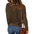 thumbnail image 2 of Innerwin Sweater Solid Color Ladies Jumper Tops Chic Long Sleeve Casual Knitted Sweaters Dark Brown L, 2 of 3