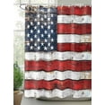thumbnail image 2 of Independence Day Shower Curtain, American Flag Wood Grain Vintage Washable Shower Curtain with Hooks Bath Decor Fabric Shower Curtains for Bathroom, Hotel, Stalls, Bathtubs, 48x72 Inch, 2 of 6