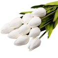 thumbnail image 1 of POINTERTECK 10Pcs Home Party Decor Artifical Real Touch Faux Leather Tulips, 1 of 6