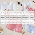 thumbnail image 3 of Summer Outfits For Boys,Casual Sets For Little Girls,Toddler Kids Baby Boys Girls Trendy Cute Short Sleeve Print Casual Suit 6-12 Months 12-24 Months 2t 3t 4t 5t 6t 7t Children,Knit(Red,12-18 Months), 3 of 4