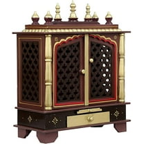 Fasherati Home Temple, Wooden Temple, Pooja Mandir for Home (18 X 12 X 24 (WXDXH) inch, MR-Maroon)