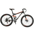 thumbnail image 6 of Full Suspension Mountain Bike, S7 Mountain Bike for Mens, 27.5 Inch Mens Mountain Bikes, 21 Speed, Shock Absorber, Disc Brakes, Adult for Mens Bicycle Multi-Spoke Orange, 6 of 8