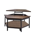 thumbnail image 1 of Steve Silver Co. Ultimo Hexagon Lift-Top Cocktail Table with Casters and Stylish Lower Shelf, Mocha Chocolate, 1 of 8