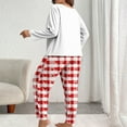 thumbnail image 4 of Lorytime Valentines Women Pjs Sets Long Sleeve Heart Plus Size Crewneck Pullover and Plaid Trousers Loungewear Red 5XL, 4 of 5