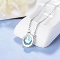 thumbnail image 4 of Colgante de collar TANGJMXG Joyas Color plata Colgante de cristal azul redondo Accesorios de boda, 4 of 4