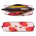 thumbnail image 3 of XMXT Leather Pencil Case, Pink Grapefruits Illustration Large Capacity Pencil Pouch for Student Teens Women, 3 of 9
