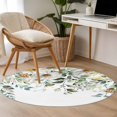 thumbnail image 3 of Area Rug 48in, Spring Watercolor Daisy Flower Floor Carpet Living Room Rug, Botanical Leaves on White Non-Slip Welcome Mat Indoor Rugs for Bedroom Dining Room, 3 of 9