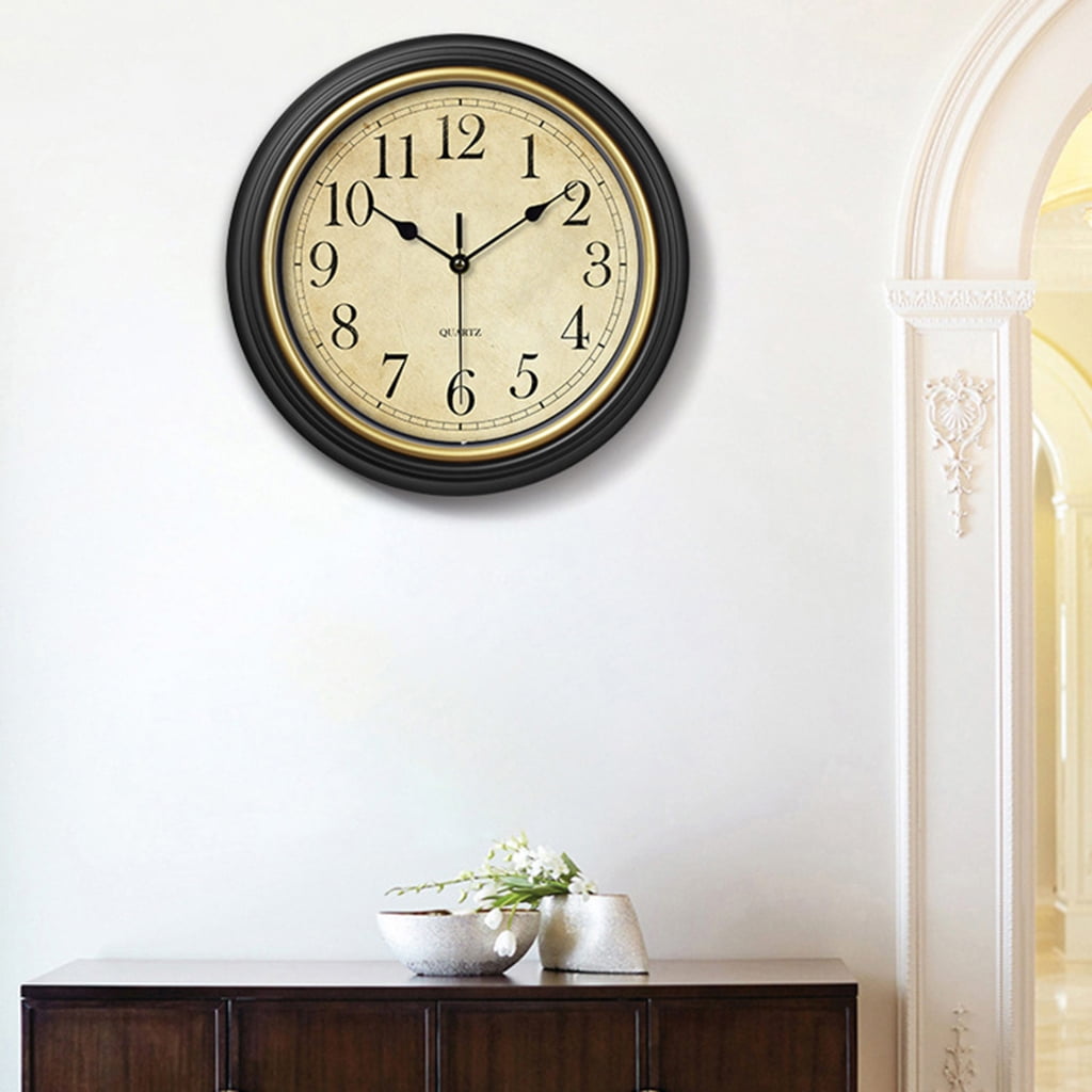 CIYISON Wall Clock 12'' Stylish Non Ticking Clocks Easy to Read Roman/Arabic Numerals