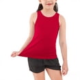 thumbnail image 4 of GiLiling Girls Ribbed Knit Crop Tank Top Crew Neck Sleeveless Dance Sports Shirt for Gym Yoga Everyday Wear (Red, 11-12 Years), 4 of 4