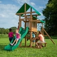thumbnail image 6 of Backyard Discovery Belmont Cedar Wood Swing Set, Slide, Play Deck, Rock Wall Ladder, 6 of 9