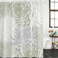 thumbnail image 3 of Sage Green White Waterproof Fabric Shower Curtain,Abstract Grey Chrysanthemum Flower Waterproof Fabric Shower Curtain for Bathroom Curtains Bathtubs Hotel Shower Curtains with 12 Hooks Small 36x72in, 3 of 8