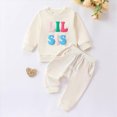 thumbnail image 2 of TOWED22 Baby Infant Toddler Girl 2 Piece Clothes Set Long Sleeve Round Neck Top and Joggers Outfits Clothing for Preschool(White,6-9 M), 2 of 6