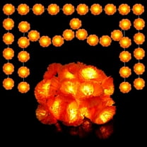 10 Ft Lighted Marigold Garland 20 LED Artificial Marigold Flowers String Lights Dia de Los Muertos Decorations for Halloween Diwali Indian Party