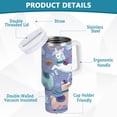 thumbnail image 4 of 40 oz Insulated Stainless Steel Tumbler Double Wall Stainless Steel Tumbler with 2-Way Drinking Cute Animals in The Snow, 4 of 9