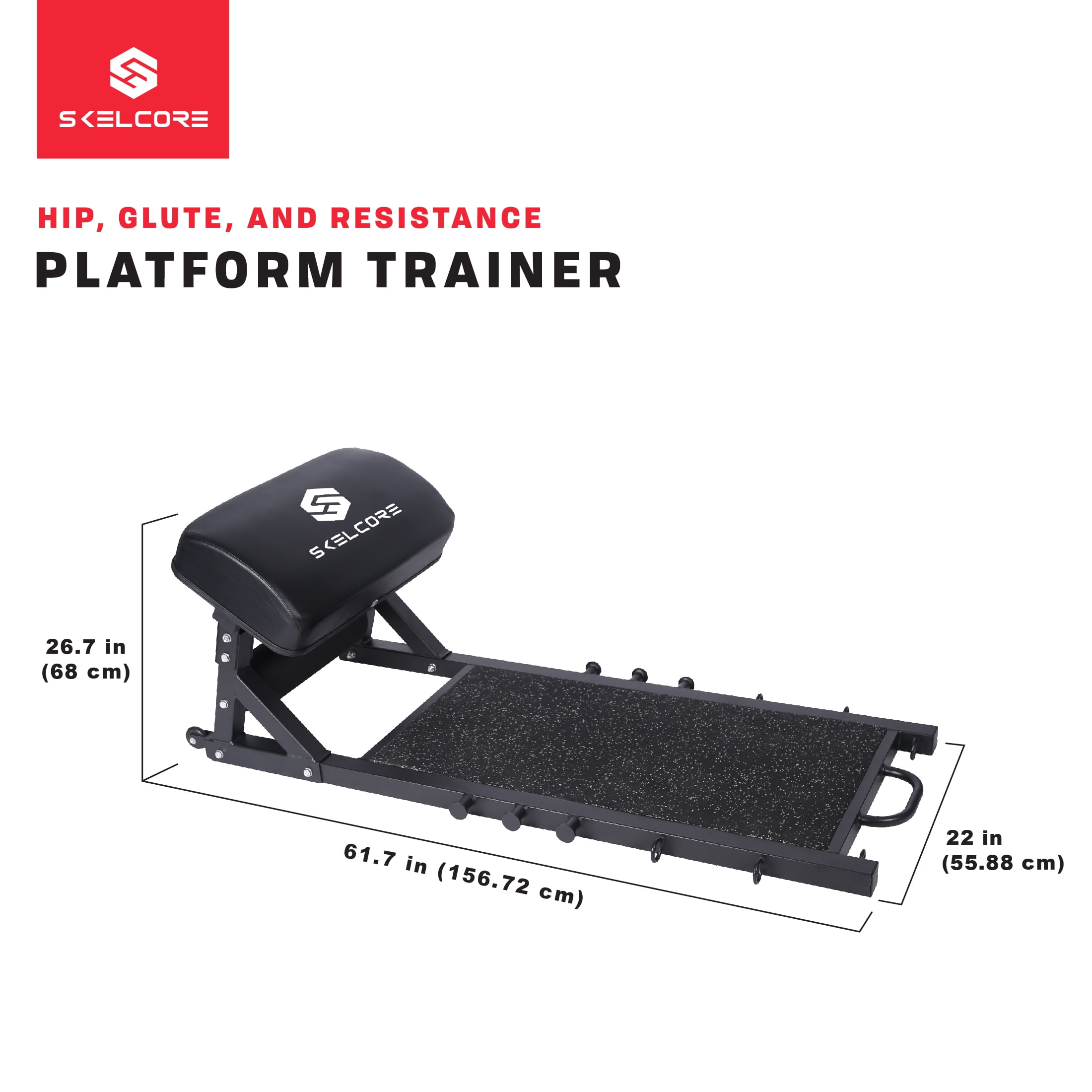 Skelcore Platform Trainer, Full Body Home Gym System, Weights or Bands,  Black