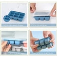 thumbnail image 4 of Ice Cube Trays 3Pack 18 Ice Cubes , Stackable Small Ice Cube Molds with Airtight Lid for Drinks, Freezer, Cocktail, Blue, Pink, Grey, 4 of 9