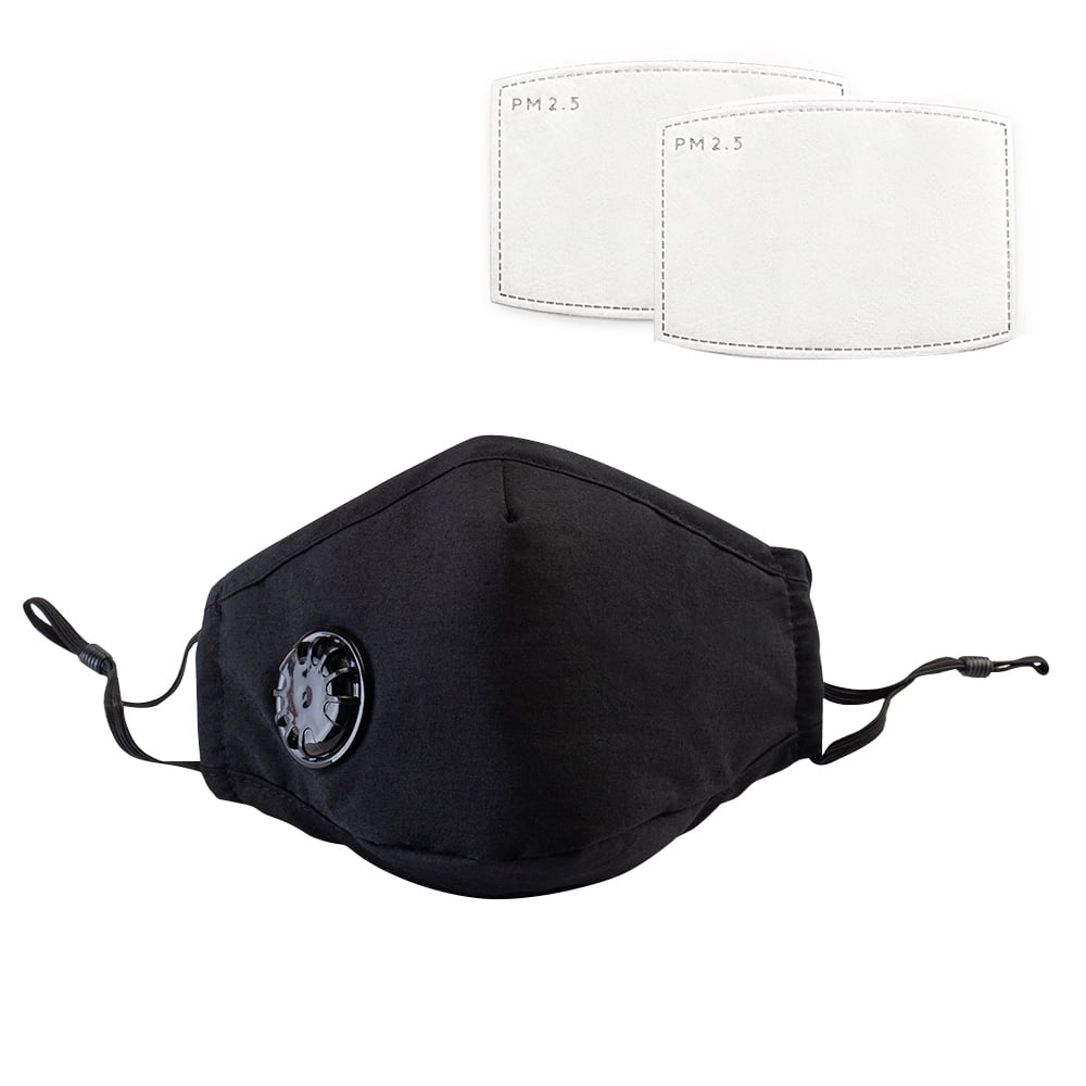 1PCS Face Mask + 2PCS PM2.5 filters Washable Reusable Anti-fog PM2.5