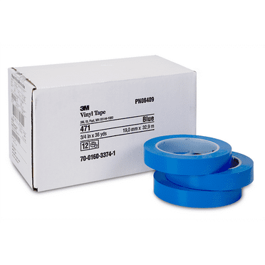 3M Automotive 6409 Scotch Plastic Tape 471, Blue, 3/4" x 36 yds