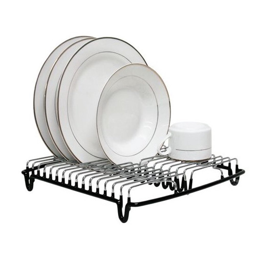 Real Home Innovations Deluxe inSink Dish Rack, Chrome & Black