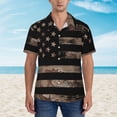 thumbnail image 4 of Lsque American Flag with Desert Camouflage pattern Hawaiian Shirt for Men, Unisex Summer Beach Casual Short Sleeve Button Down Shirts-Small, 4 of 9
