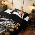 thumbnail image 4 of Manfei Hunting and Fishing Bass Fish Twin Comforter Sets, Vintage USA Flag Bedding Set, Black Brown Beige, Black Reversible 2-Piece, 1 Comforter and 1 Pillowcase, 4 of 6
