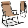 thumbnail image 2 of Barara King Rocking Chairs Outdoor, Outdoor Patio Camping Lightweight Folding Rocking Chair with Footrest -Beige, Patio Rocking Chairs, 2 of 7