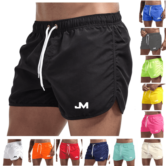 Swim Trunks for Men Casual Stylish Drawstring Elastic Waist Shorts Summer Quick Dry Lightweight Sports Beach Shorts Black 2XL