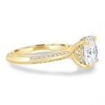 thumbnail image 3 of ESTE ORIGIN 3.50Ct Round Cut Lab-Grown Diamond Solitaire Engagement Ring – Knife Edge Pavé Band, Hidden Halo in 14K Yellow Gold for Women, 3 of 7