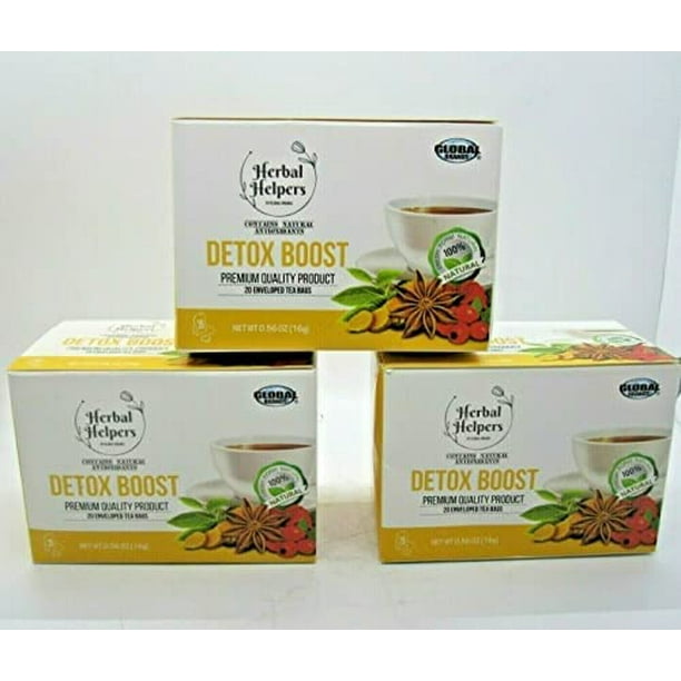 Herbal Helpers Detox Boost Tea Bags 20 Count (Pack of 3)