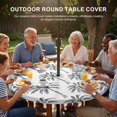 thumbnail image 3 of Round Outdoor Tablecloth with Umbrella Hole and Zipper, Black Palm Tree Tablecloth with Elastic Waterproof, Tropical Summer Botanical Forest Modern Patio Table Covers for 55" - 60" Pool Tables, 3 of 9