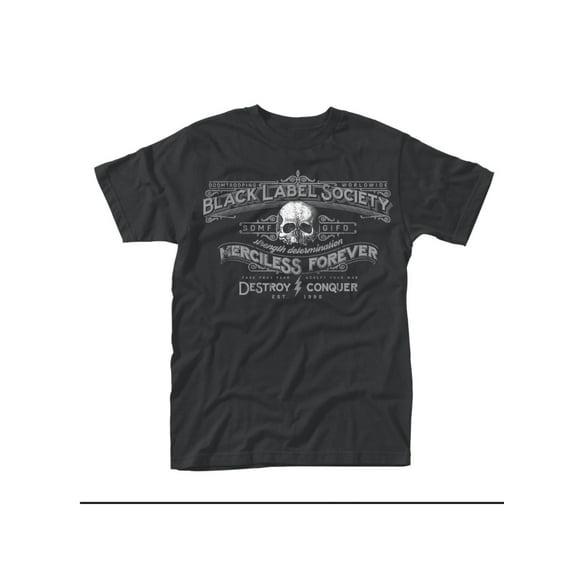 Black Label Society 'Merciless Forever' Men's T-Shirt - Regular Fit, Cotton, Skull and Geometric Graphics, All-Season Wear, Machine Washable, Casual Wear|Bold Graphic Tee|Cotton Tshirt
