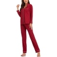 thumbnail image 4 of ketyyh-chn99 Womens Pajamas Maternity Sleepwear Set Women's Pure Color Top Pant Sleepwear Suit Cotton Long Sleeve Button Pajamas Set Slim Homewear, 4 of 5