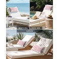 thumbnail image 6 of Pack of 4 Outdoor Lumbar Pillow Covers 11x16 Inch, Tropical Palm Tree Waterproof Throw Pillow Covers Set, Pink White Plants Coastal Leaf Beach Decorative Cushion Cases for Patio Porch Car, 6 of 7