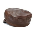 thumbnail image 2 of Brown Mil-itary Captains Hat Men Genuine Cow Leather Newsboy Cap Flat Women Autumn Winter Luxury Designer Sailor Caps ,Soft Feel, 2 of 3