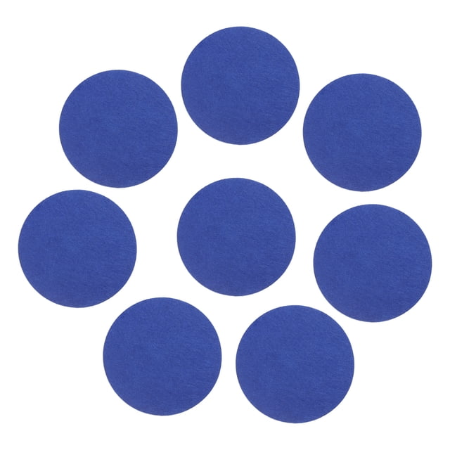 Uxcell 8pcs 8 Inch Round Adhesive Backed Felt for Household Applications, Blue