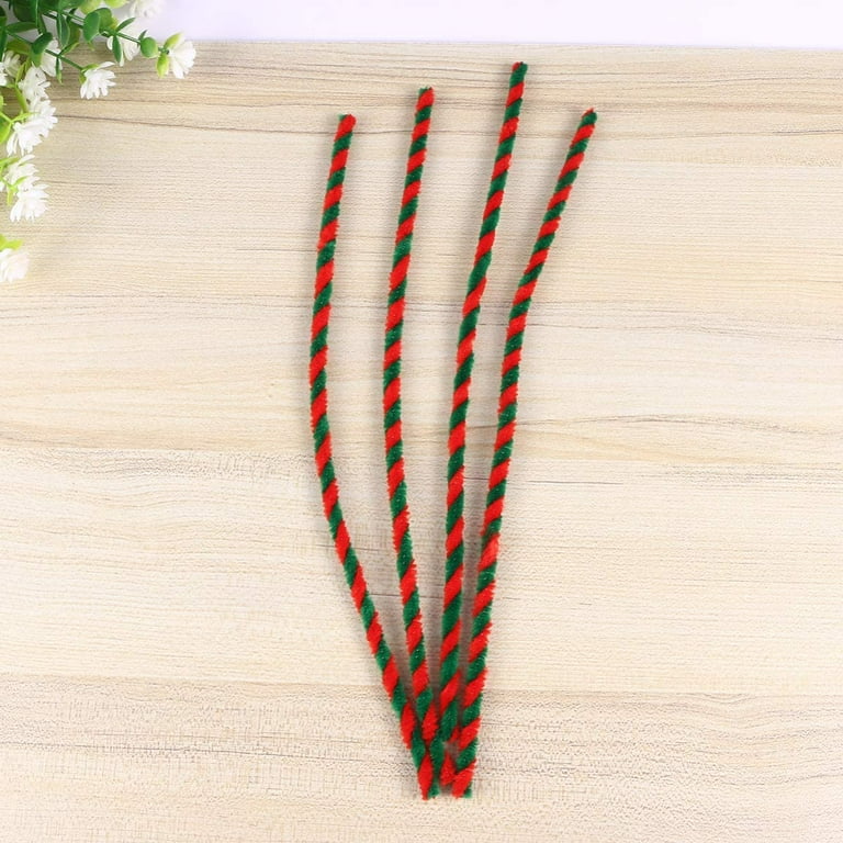 Menkey 50 Pieces Pipe Cleaners Two-Tone Chenille Stems for DIY Craft Christmas Decorations (6mm x 12 inch)