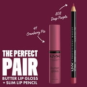 NYX Professional Makeup Butter Gloss, Non-Sticky Lip Gloss, Cranberry Pie, 0.27 oz