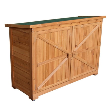 Wooden Patio Doors Ebay Double Doors Fir Wooden Garden Yard Shed Lockers Outdoor Storage Cabinet Unit Orange Red ()